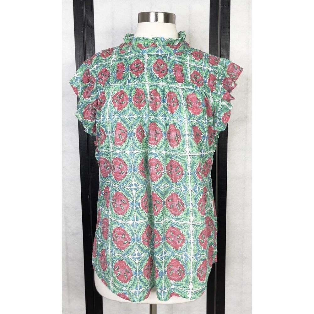 Anthropologie BANJANAN Helena Ruffled Blouse. Size: L